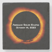 2023 Annulaire Zonsverduistering Stenen Onderzetter (Voorkant)
