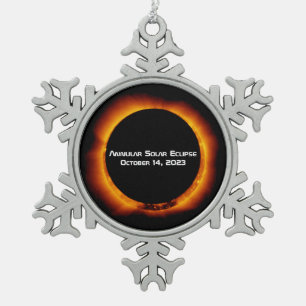 2023 Annulaire Zonsverduistering Tin Sneeuwvlok Ornament