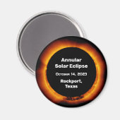 2023 Annular Solar Eclipse op locatie Magneet (Voorkant / Achterkant)