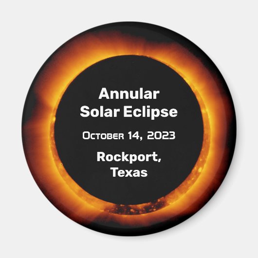 2023 Annular Solar Eclipse op locatie Magneet (Voorkant)