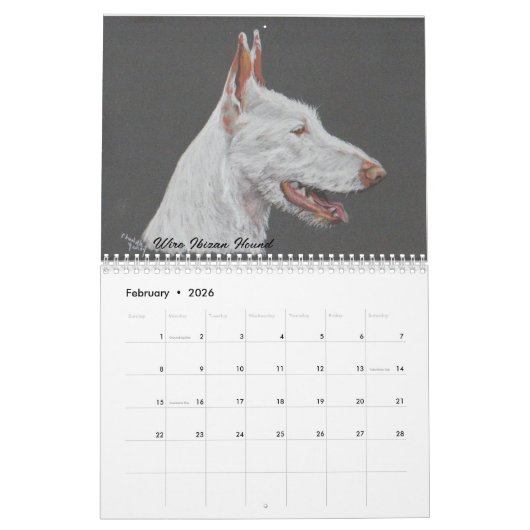 2023 Art Calendar (Sighthound Dog) Kalender (Feb 2026)