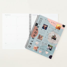 2023 Baby Blue Calendar, 6 aangepaste foto's Planner