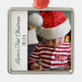 2023 Baby's eerste kerstfoto Metalen Ornament (Voorkant)