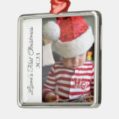 2023 Baby's eerste kerstfoto Metalen Ornament (Links)