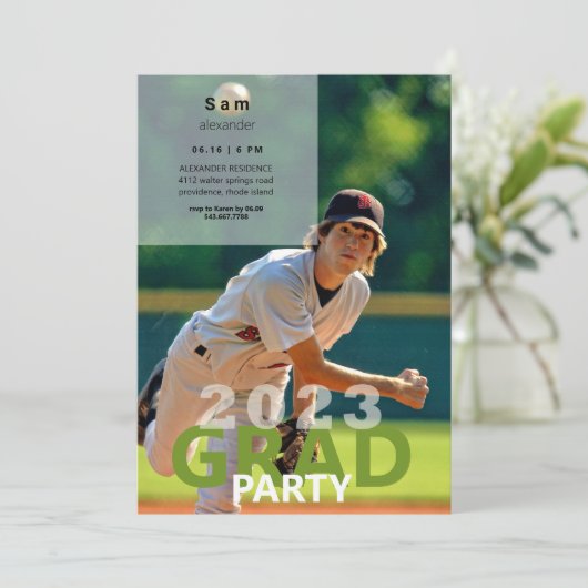 2023 Baseball Photo Graduation Party II Kaart (Staand voorkant)