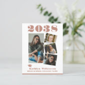 2023 BEGROTING Moderne Roos Roze 4 Foto Uitnodigin (Staand voorkant)