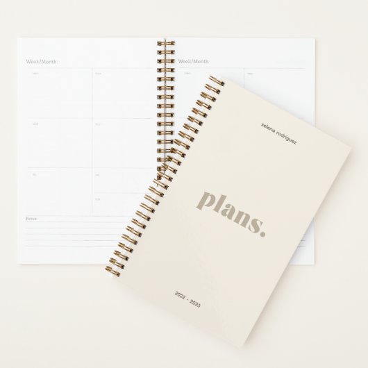 2023 Beige Weekly Maandelijkse niet-gedateerde Pla Planner (Display)