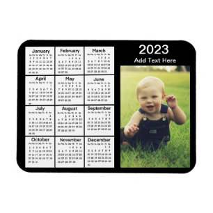 2023 Black Mini Photo Calendar Magneet