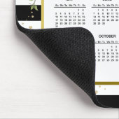 2023 Black White Striped Floral Gold Calendar Muismat (Hoek)