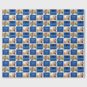 2023 Blauwe Witte Afstudeerfoto Afstuderende Fotog Cadeaupapier (Vlak)