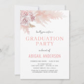 2023 Boho Afstuderen Floral Palms Girly Invitation Kaart (Voorkant)