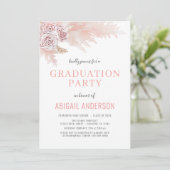 2023 Boho Graduation Party Floral Palms Foto Kaart (Staand voorkant)