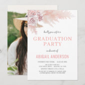 2023 Boho Graduation Party Floral Palms Foto Kaart (Voorkant / Achterkant)