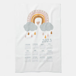 2023 Boho Rainbow Tea Towel Calendar Decor Theedoek