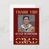 2023 Bold Crimson Gold Foto Hartelijk dank Bedankkaart (Voorkant / Achterkant)