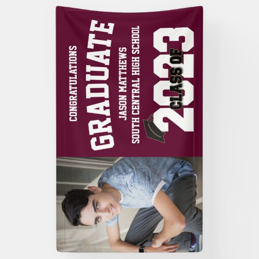 2023 Bourgogne Afstuderen banner met Pet (Verticaal)