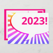 2023 briefkaart met komische zeepbel (Voorkant / Achterkant)