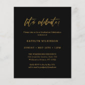 2023 BUDGET Elegant Gold Script Afstudeerder Invit Flyer (Achterkant)