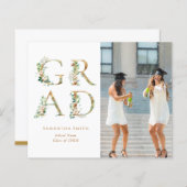 2023 BUDGET Gouden Bloem Moderne Diploma Uitnodigi (Voorkant / Achterkant)