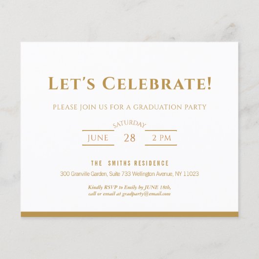 2023 BUDGET Gouden Bloem Moderne Diploma Uitnodigi (Achterkant)