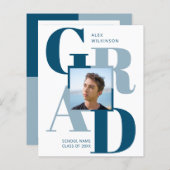 2023 BUDGET Modern Blue Script 2 Fotouitnodiging (Voorkant / Achterkant)