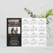 2023 Business 2 Foto Modern Gold Script Calendar Feestdagenkaart (Staand voorkant)