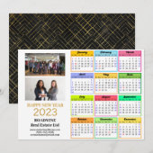 2023 Business 2 Foto Modern Gold Script Calendar Feestdagenkaart (Voorkant / Achterkant)