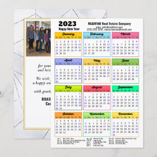 2023 Business Calendar Modern Grey Black Foto Feestdagenkaart