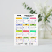 2023 Business Calendar Modern Grey Black Script Briefkaart (Staand voorkant)