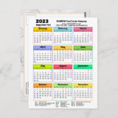2023 Business Calendar Modern Grey Black Script Briefkaart (Voorkant / Achterkant)