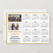 2023 Business Photo Modern Gold Script Calendar Feestdagenkaart (Voorkant)