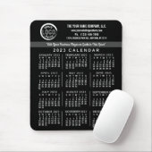 2023 Calendar Black Custom Business Logo Name Easy Muismat (Met muis)