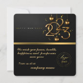 2023 Calendar Black Gold Greeting with Logo (Voorkant)