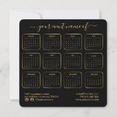 2023 Calendar Black Gold Greeting with Logo (Achterkant)