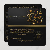 2023 Calendar Black Gold Greeting with Logo (Voorkant / Achterkant)