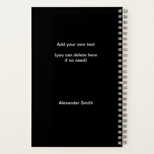 2023 Calendar Business Custom Photo Modern Black Notitieboek (Achterkant)