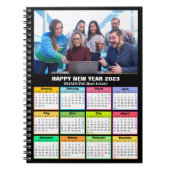 2023 Calendar Business Custom Photo Modern Black Notitieboek (Voorkant)