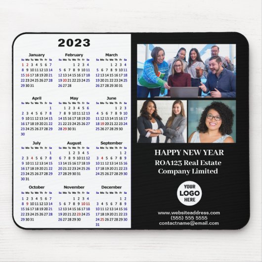 2023 Calendar Business Foto Company Custom Muismat (Voorkant)