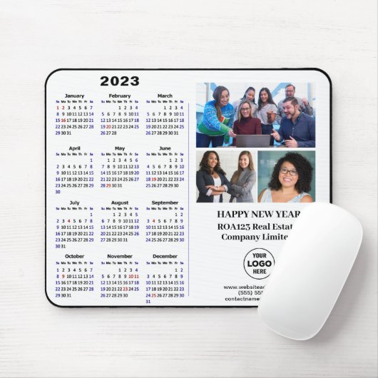 2023 Calendar Business Foto Company Custom Muismat (Met muis)