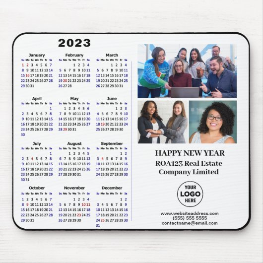 2023 Calendar Business Foto Company Custom Muismat (Voorkant)