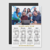 2023 Calendar Business Gold Black Magnetic Kaart (Voorkant / Achterkant)