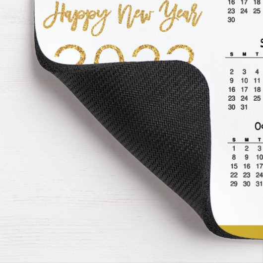 2023 Calendar Business Gold Script Photo Simple Muismat (Hoek)
