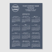2023 Calendar Business Logo Text Navy Magnet Kaart (Voorkant)