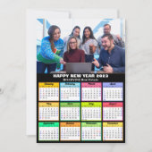 2023 Calendar Business Photo Modern Simple Script Feestdagenkaart (Voorkant)