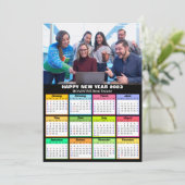 2023 Calendar Business Photo Modern Simple Script Feestdagenkaart (Staand voorkant)