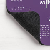 2023 Calendar Chic Monogram Name on Paars Muismat (Hoek)
