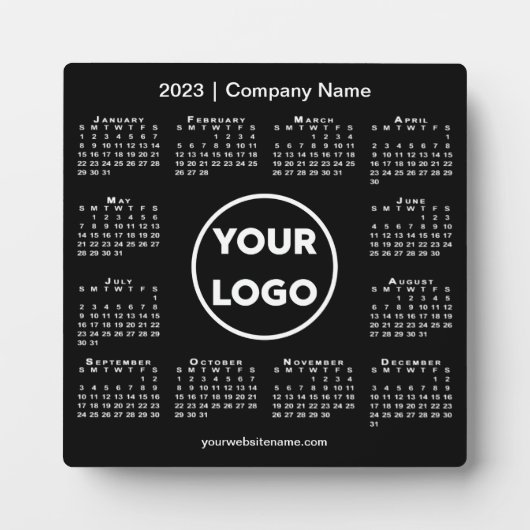 2023 Calendar Company Logo Black Business Fotoplaat (Voorkant)