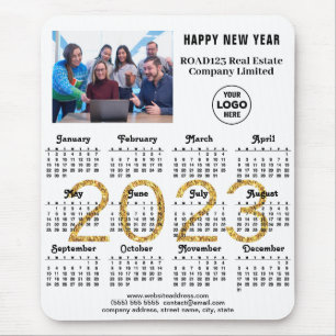 2023 Calendar Company Photo Logo Gold Script Muismat