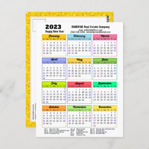2023 Calendar Gold Glitter Modern Script Corporate Briefkaart