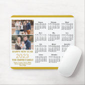 2023 Calendar Gold Script Simple Family Photo Mous Muismat (Met muis)